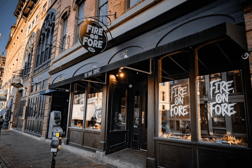 Fire on Fore storefront in Portland, Maine